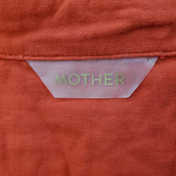 MOTHER the breezy foxy button down split back top XS Red - Picture 5 of 9